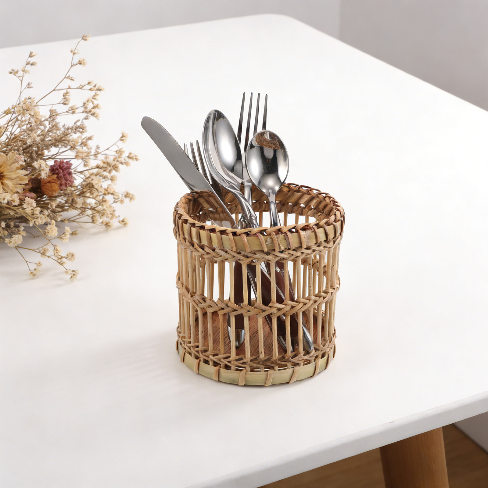 Bamboo Utensil Holder Kitchen  - Bamboo Cutlery recension och pris