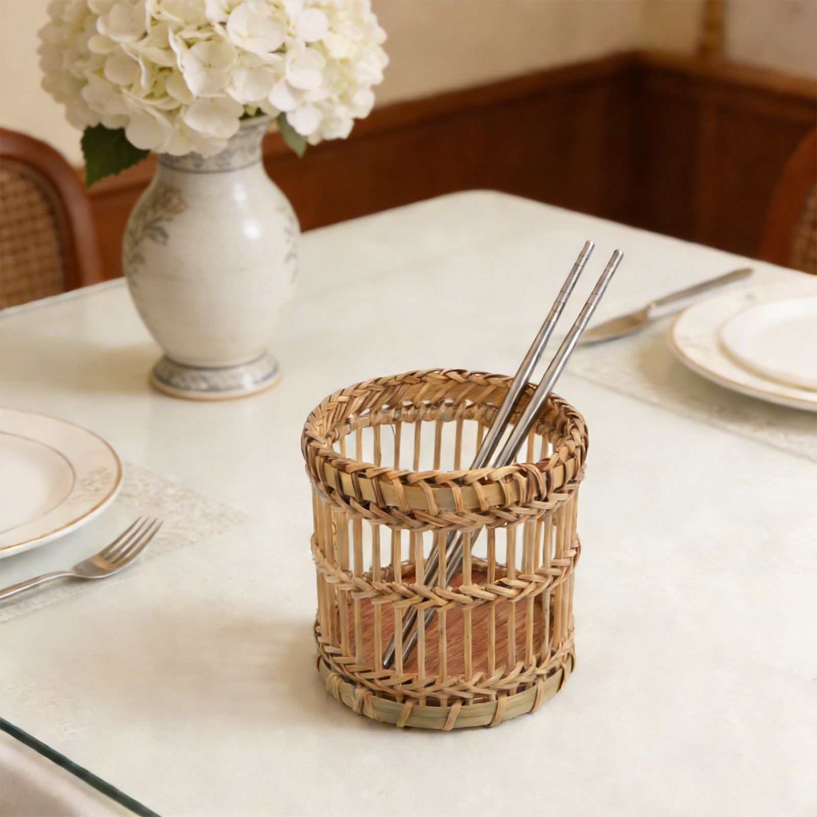 Bamboo Utensil Holder Kitchen  - Bamboo Cutlery recension och pris