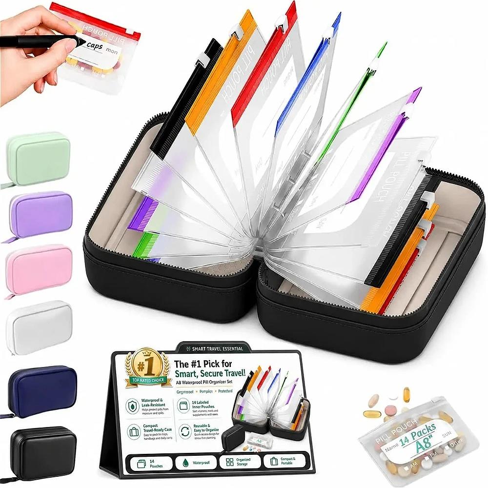 7/14Pouch Weekly Pill Organize - Reusable Bag recension och pris