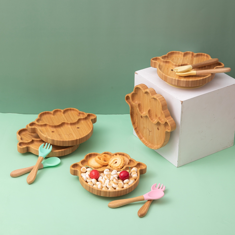 4pcs Children's Tableware Suct - Bamboo Cutlery recension och pris